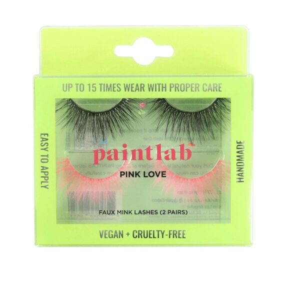 Other - Paintlab Pink Love Party Lashes Faux Mink Handmade Vegan Lashes Pink Bla…
